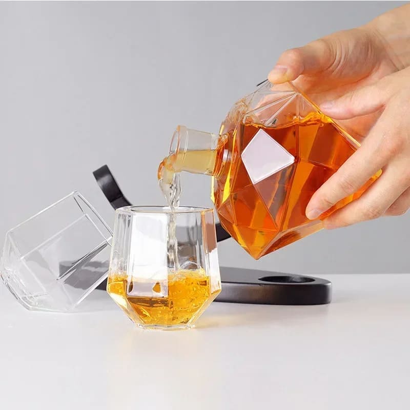 Decanter de Vinho e Whisky Vidro Diamante Home Bar Casa & Coza