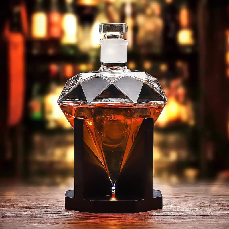 Decanter de Vinho e Whisky Vidro Diamante Home Bar Casa & Coza