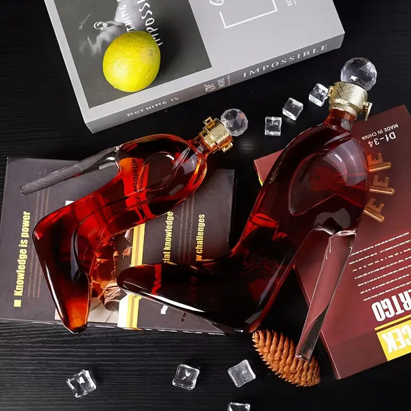 Decanter de Vinho e Whisky Vidro Sapato Bar em Casa