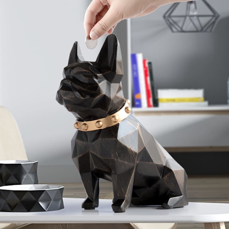 Decoração de Mesa Cofre de Resina Buldogue Francês Casa & Coza