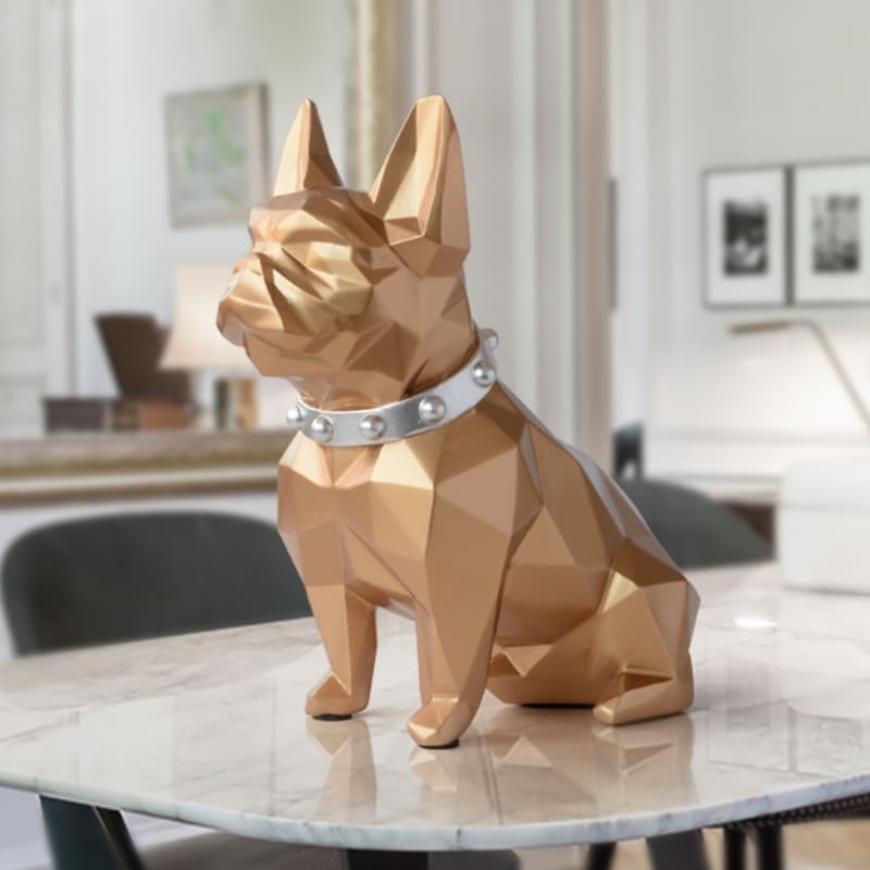 Decoração de Mesa Cofre de Resina Buldogue Francês Casa & Coza