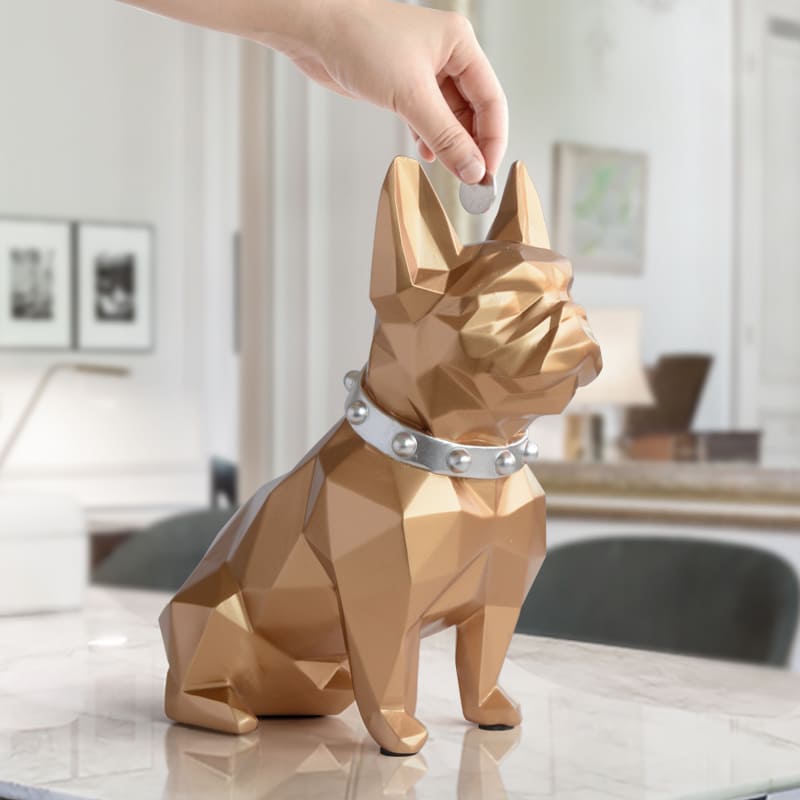 Decoração de Mesa Cofre de Resina Buldogue Francês Casa & Coza