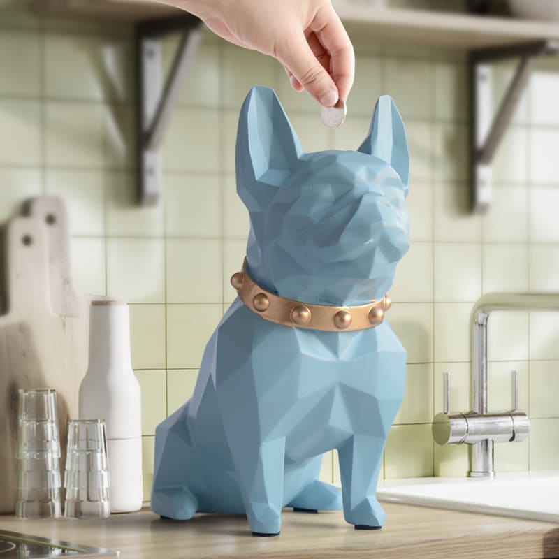 Decoração de Mesa Cofre de Resina Buldogue Francês Casa & Coza