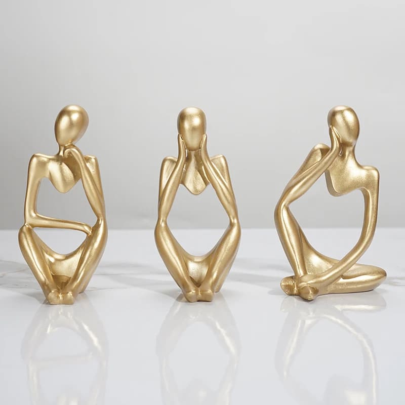 Decoração de Mesa Resina Escultura Estátua Pensador Casa & Coza