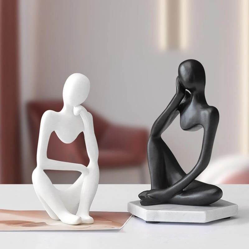 Decoração de Mesa Resina Escultura Estátua Pensador Casa & Coza