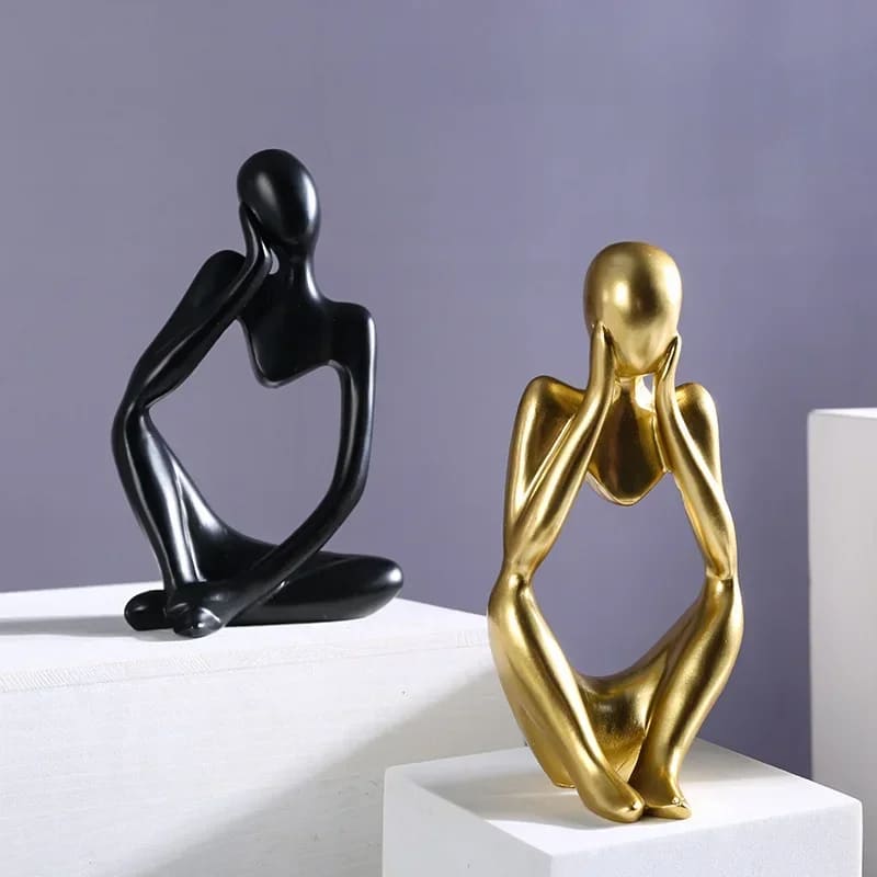 Decoração de Mesa Resina Escultura Estátua Pensador Casa & Coza