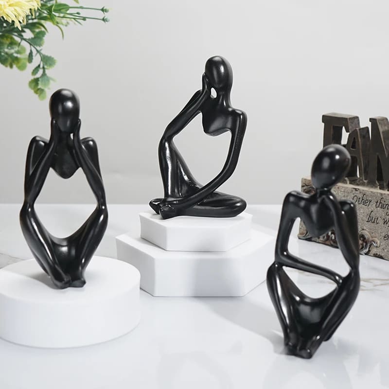 Decoração de Mesa Resina Escultura Estátua Pensador Casa & Coza