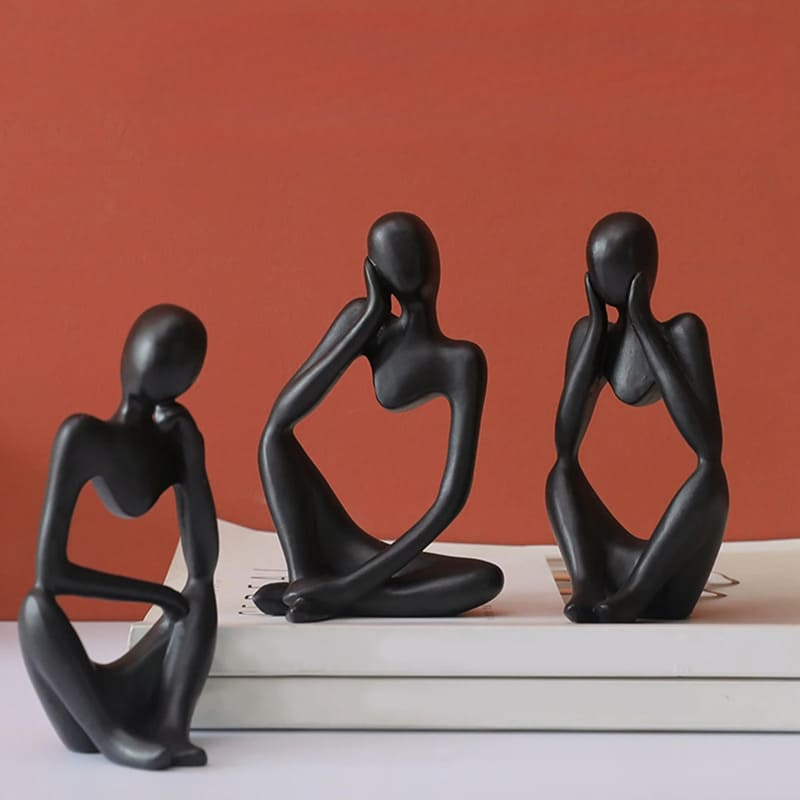 Decoração de Mesa Resina Escultura Estátua Pensador Casa & Coza