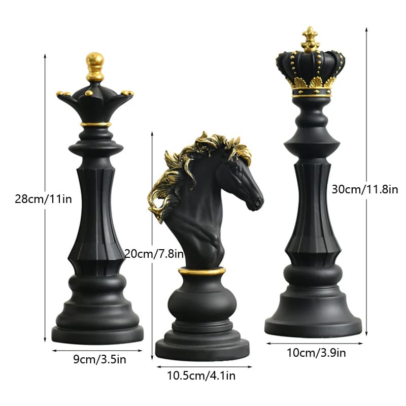 Decoração de Mesa Resina Estátua Peças de Xadrez Casa & Coza