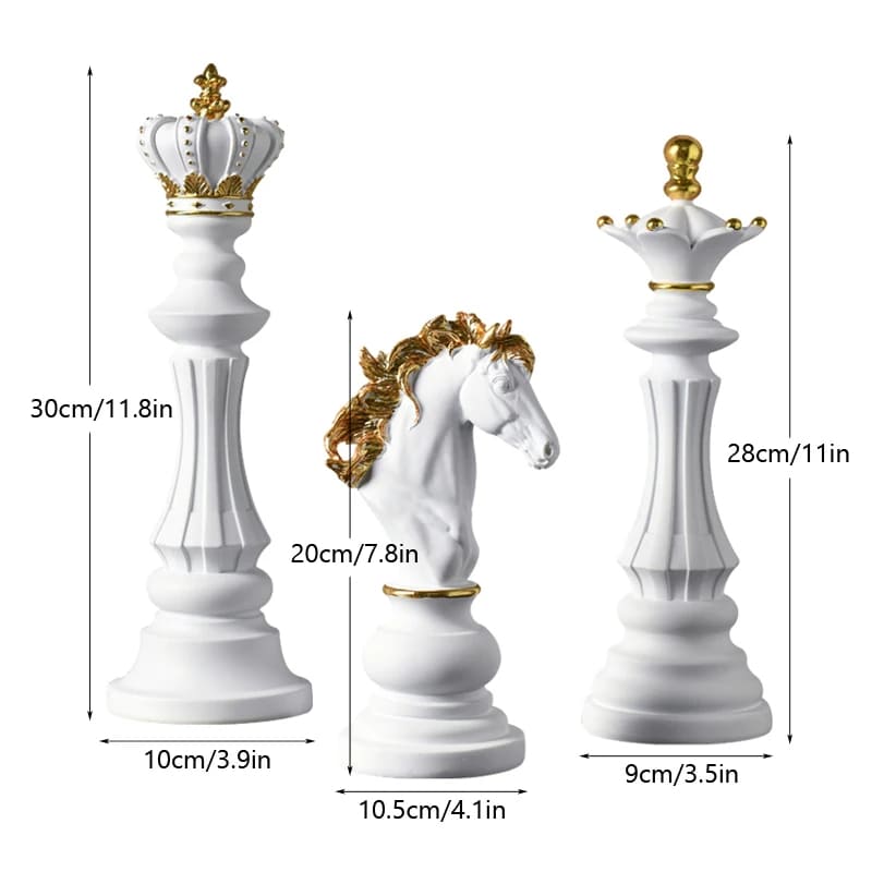 Decoração de Mesa Resina Estátua Peças de Xadrez Casa & Coza