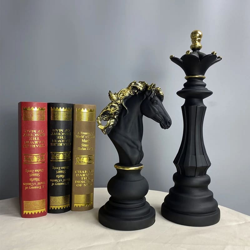 Decoração de Mesa Resina Estátua Peças de Xadrez Casa & Coza