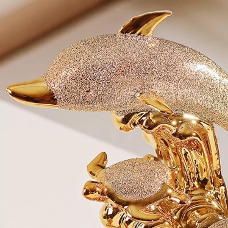 Decoração de Mesa de Luxo Cerâmica Estátua de Golfinhos Casa & Coza