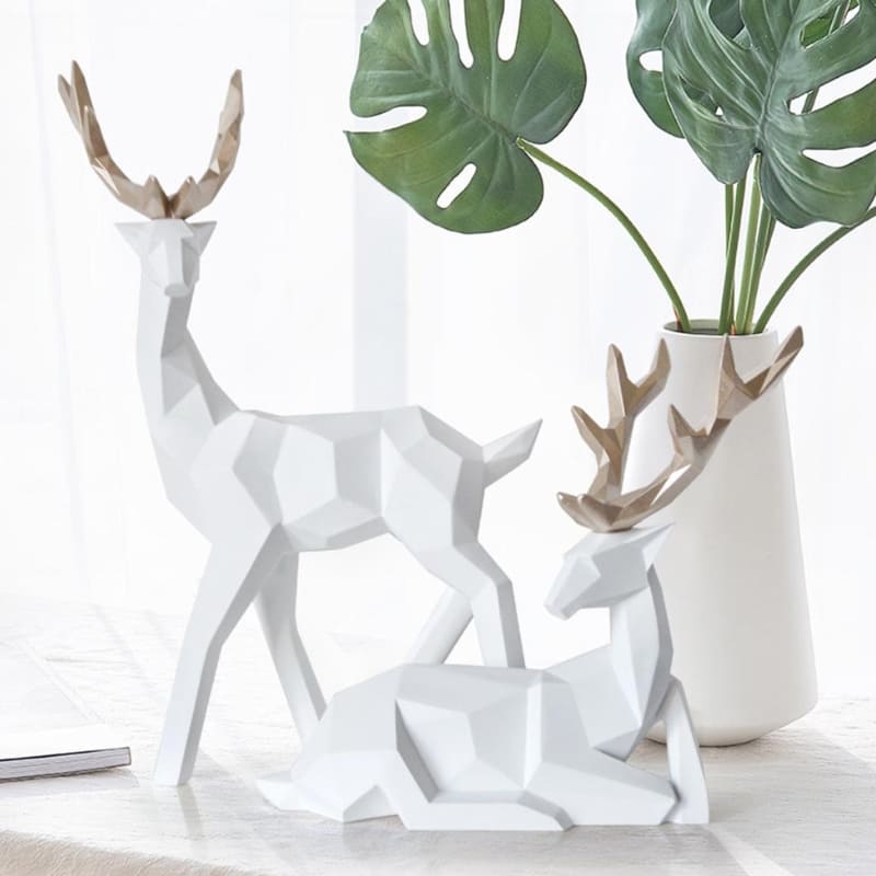 Decoração de Mesa de Resina Estátua Cervo 2 Peças Casa & Coza