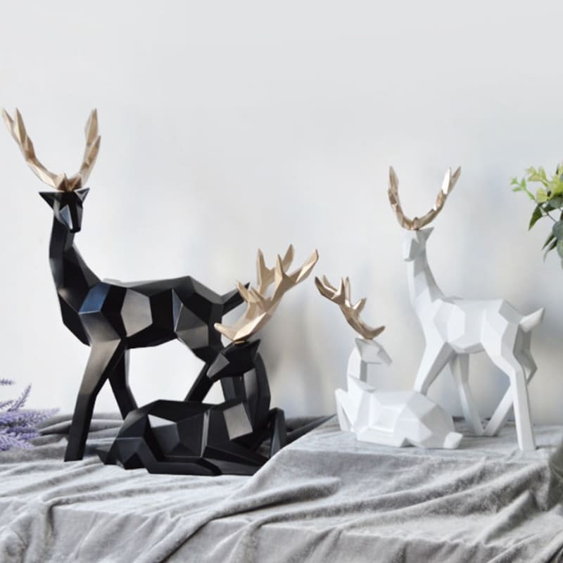Decoração de Mesa de Resina Estátua Cervo 2 Peças Casa & Coza