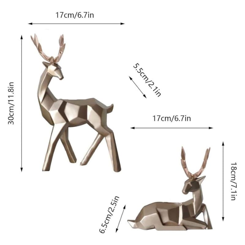 Decoração de Mesa de Resina Estátua Cervo 2 Peças Casa & Coza