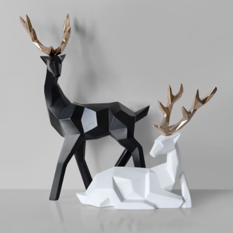 Decoração de Mesa de Resina Estátua Cervo 2 Peças Casa & Coza