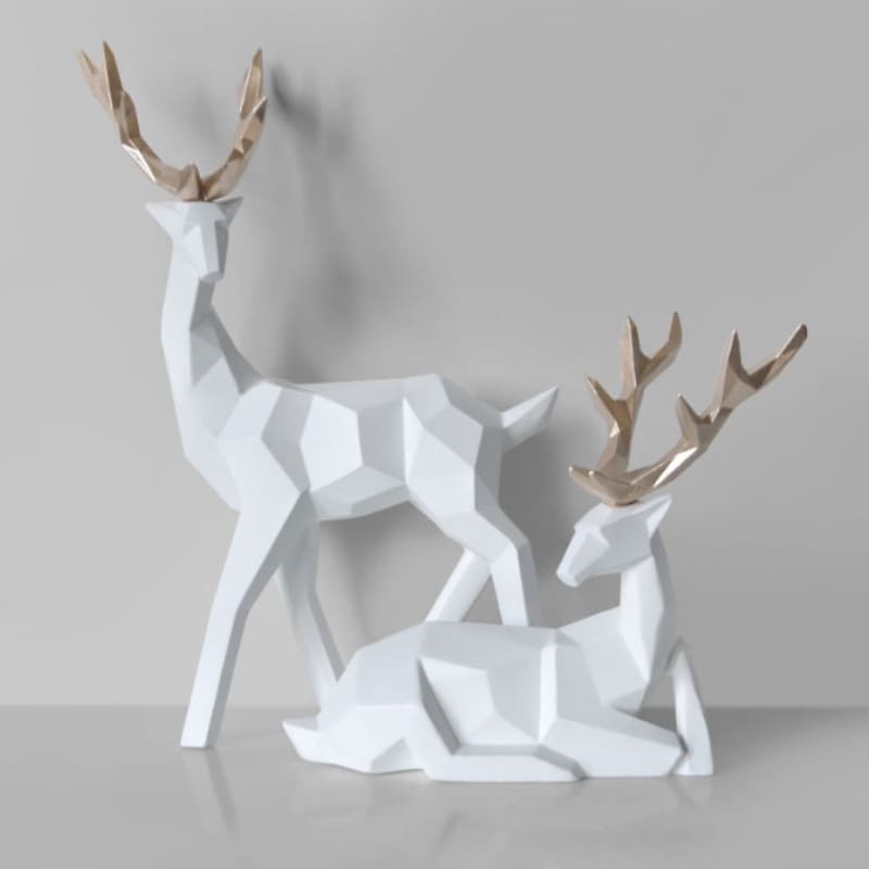 Decoração de Mesa de Resina Estátua Cervo 2 Peças Casa & Coza