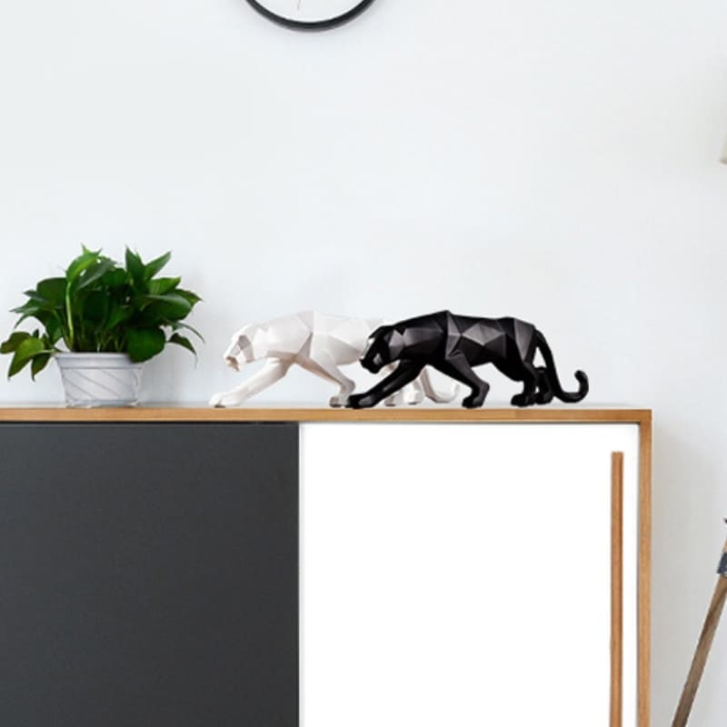 Decoração de Mesa de Resina Estátua Leopardo Casa & Coza