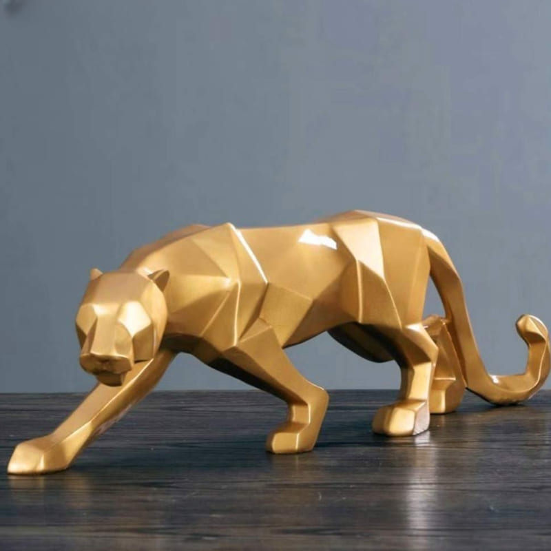 Decoração de Mesa de Resina Estátua Leopardo Casa & Coza