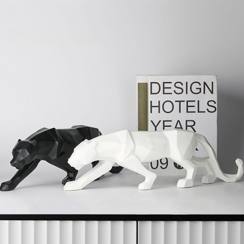 Decoração de Mesa de Resina Estátua Leopardo Casa & Coza