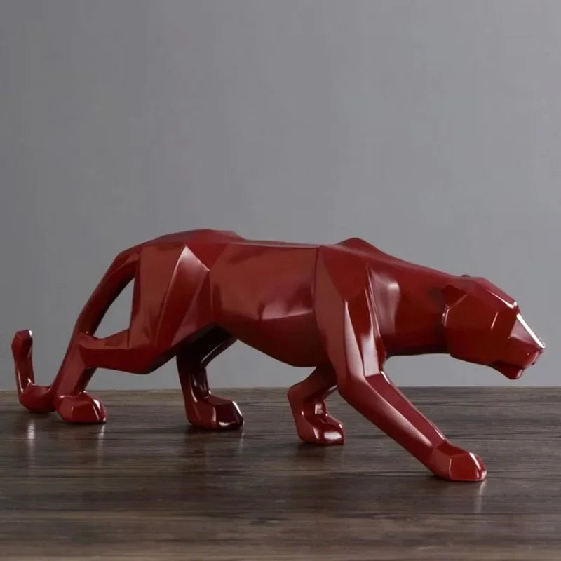 Decoração de Mesa de Resina Estátua Leopardo Casa & Coza