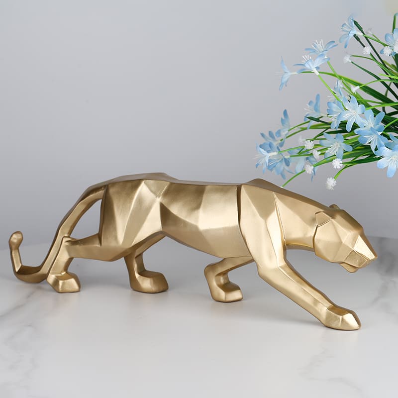 Decoração de Mesa de Resina Estátua Leopardo Casa & Coza
