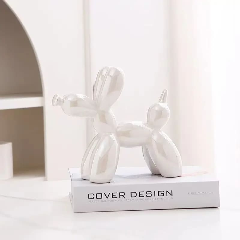 Decoração de Sala Cerâmica Estátua Cachorro de Balão Casa & Coza