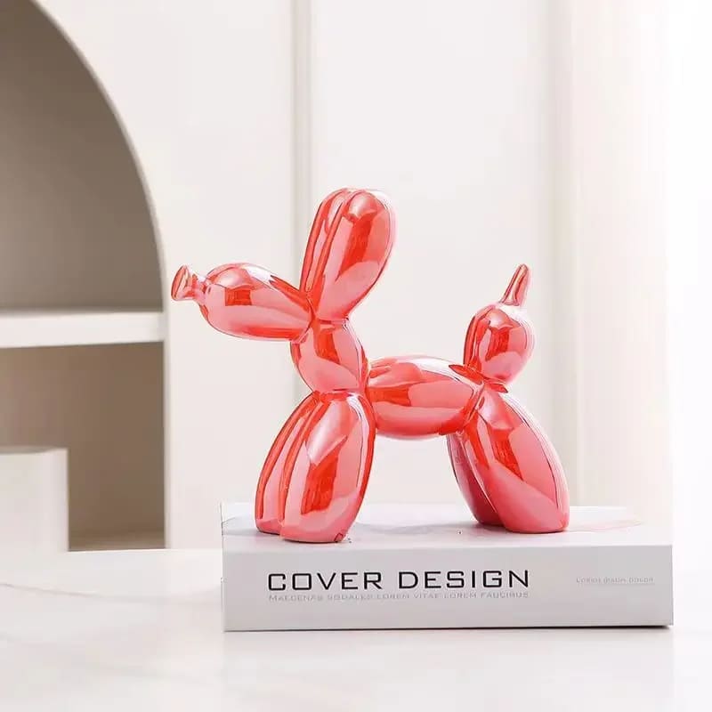 Decoração de Sala Cerâmica Estátua Cachorro de Balão Casa & Coza