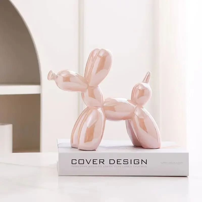 Decoração de Sala Cerâmica Estátua Cachorro de Balão Casa & Coza