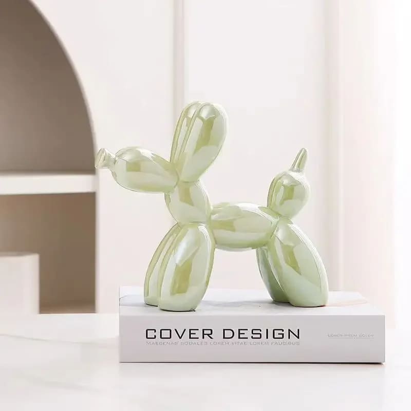 Decoração de Sala Cerâmica Estátua Cachorro de Balão Casa & Coza