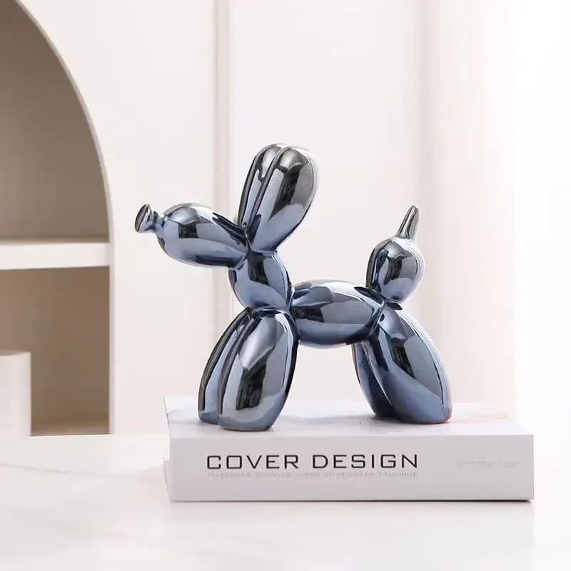 Decoração de Sala Cerâmica Estátua Cachorro de Balão Casa & Coza