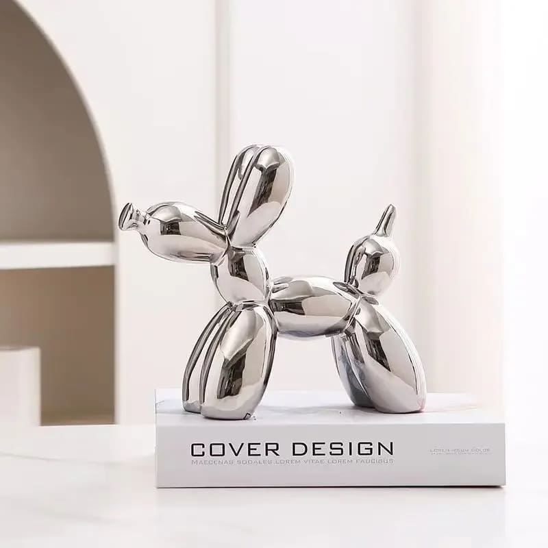 Decoração de Sala Cerâmica Estátua Cachorro de Balão Casa & Coza