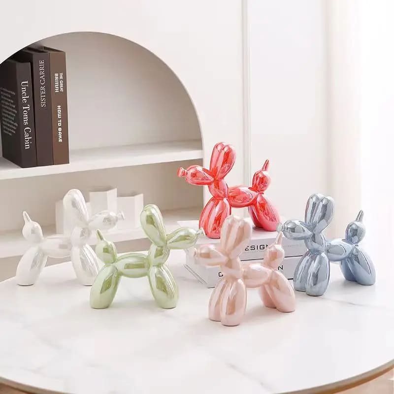 Decoração de Sala Cerâmica Estátua Cachorro de Balão Casa & Coza