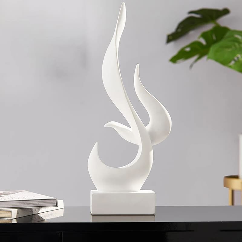Decoração de Sala Resina Escultura Abstrata Chamas Casa & Coza