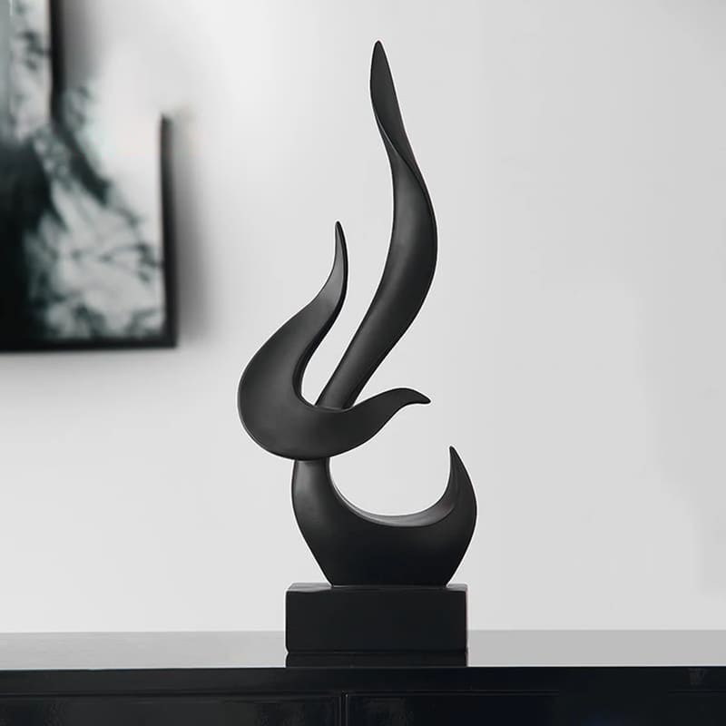 Decoração de Sala Resina Escultura Abstrata Chamas Casa & Coza