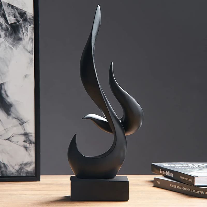 Decoração de Sala Resina Escultura Abstrata Chamas Casa & Coza