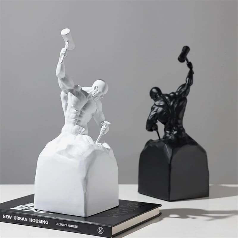 Decoração de Sala Resina Estátua Homem Esculpindo Casa & Coza