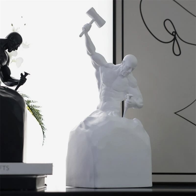Decoração de Sala Resina Estátua Homem Esculpindo Casa & Coza