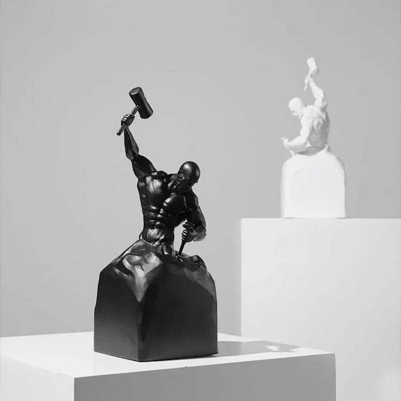Decoração de Sala Resina Estátua Homem Esculpindo Casa & Coza