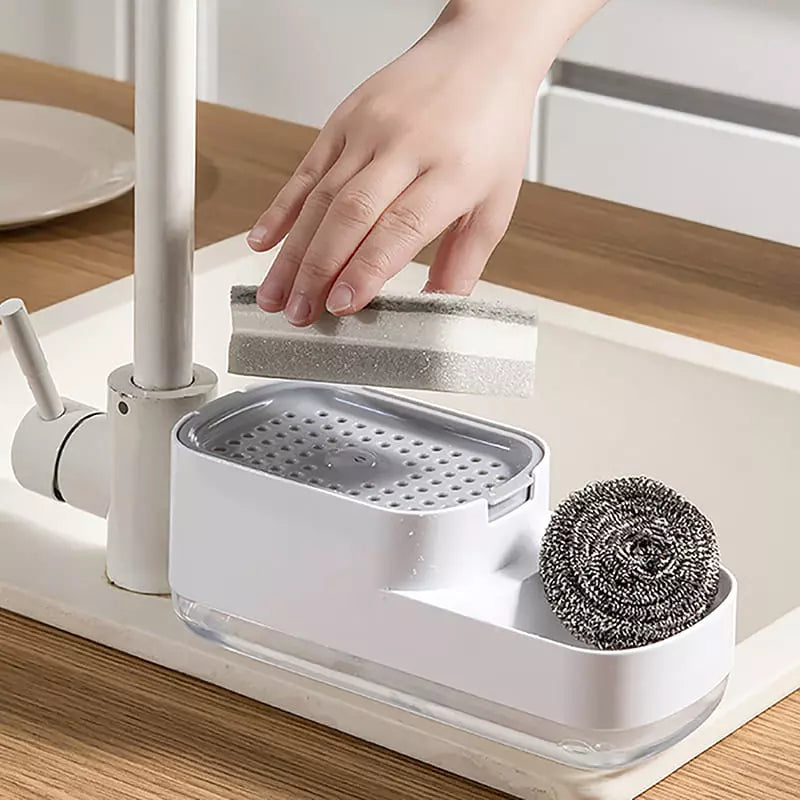 Dispenser de Detergente e Porta Esponja de Pia Casa & Coza