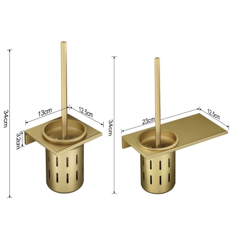 Escova Sanitária para Banheiro com Suporte Alumínio Dourado Casa & Coza