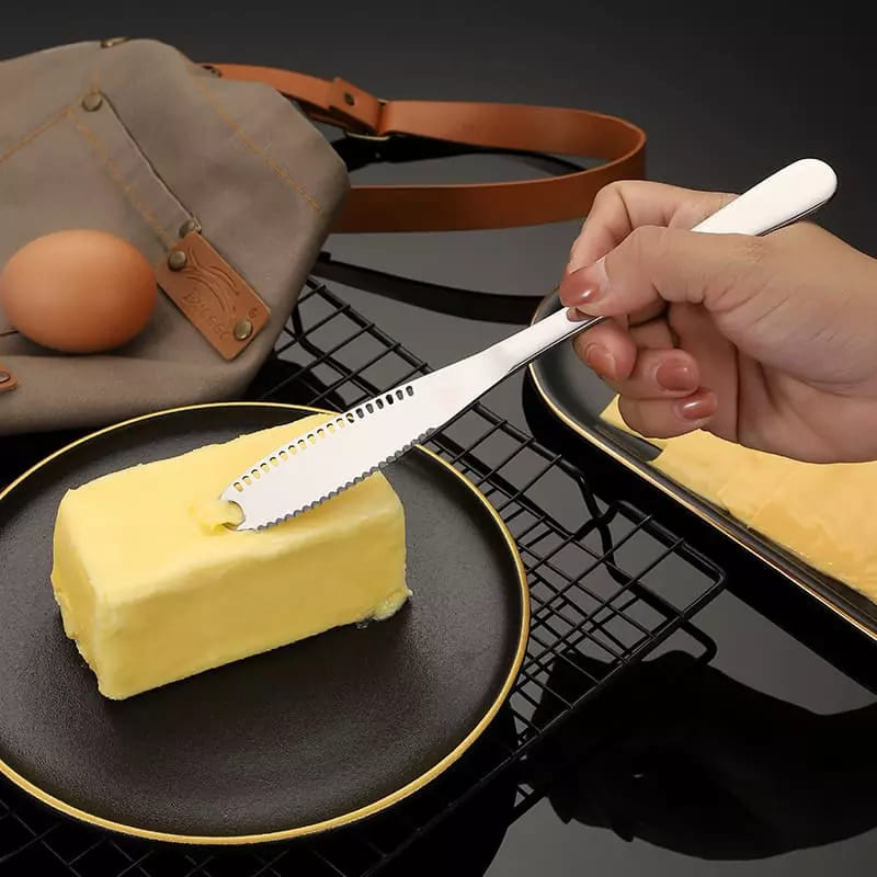 Espátula de Inox para Manteiga Faca Serrilhada Casa & Coza