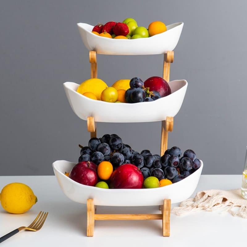 Fruteira de Mesa Cesta de Fruta Bambu Casa & Coza