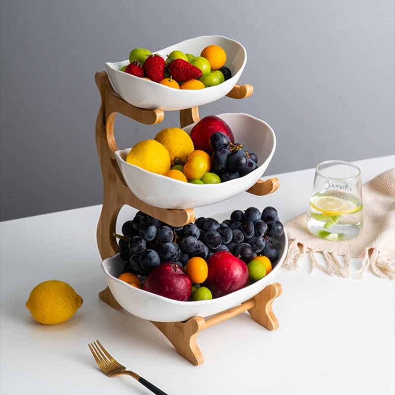 Fruteira de Mesa Cesta de Fruta Bambu Casa & Coza