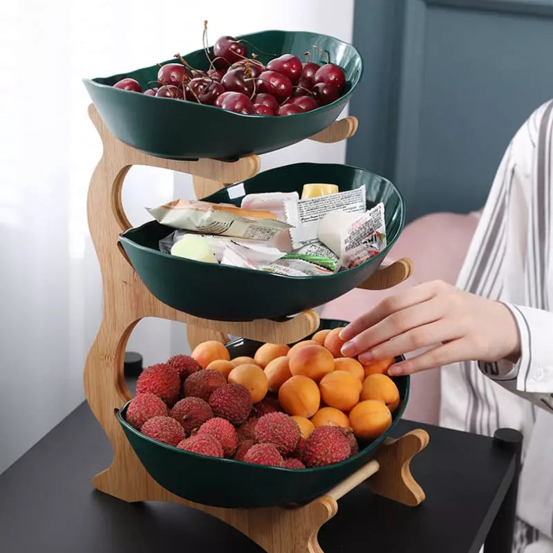Fruteira de Mesa Cesta de Fruta Bambu Casa & Coza