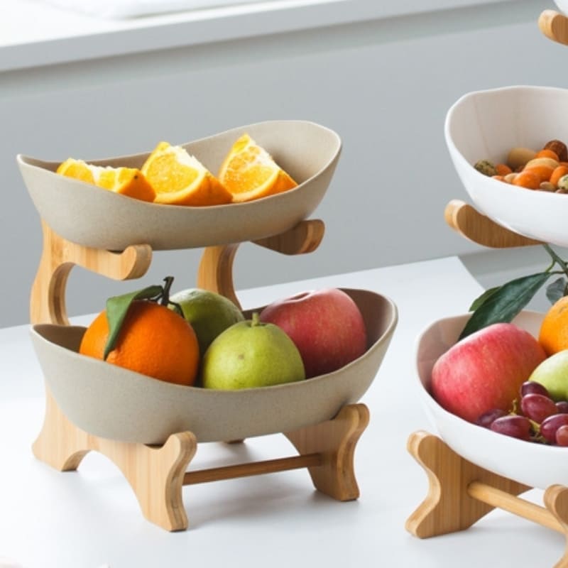 Fruteira de Mesa Cesta de Fruta Bambu Casa & Coza