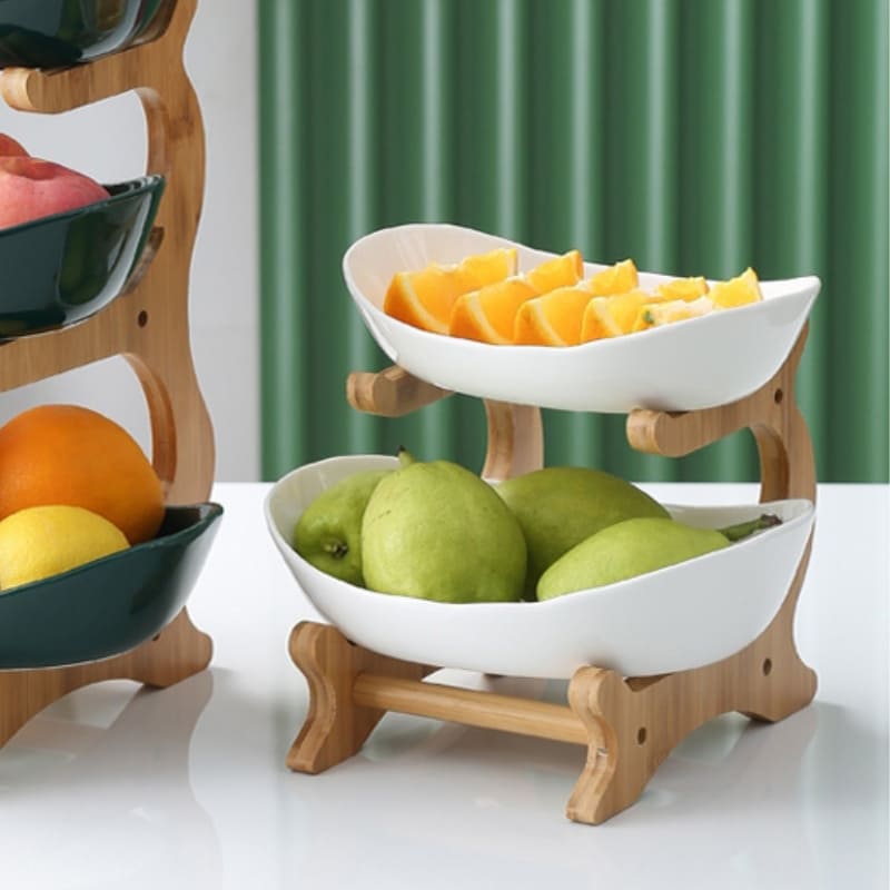 Fruteira de Mesa Cesta de Fruta Bambu Casa & Coza