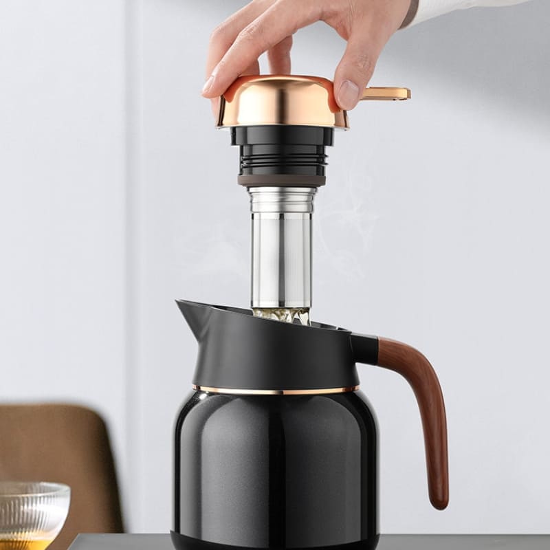 Garrafa Térmica para Café Chá de Inox e Cerâmica 1000ml Casa & Coza