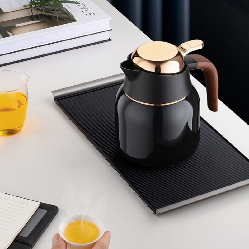 Garrafa Térmica para Café Chá de Inox e Cerâmica 1000ml Casa & Coza