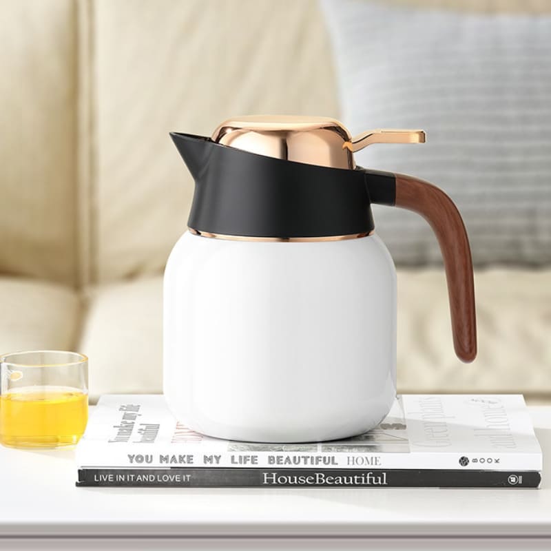 Garrafa Térmica para Café Chá de Inox e Cerâmica 1000ml Casa & Coza